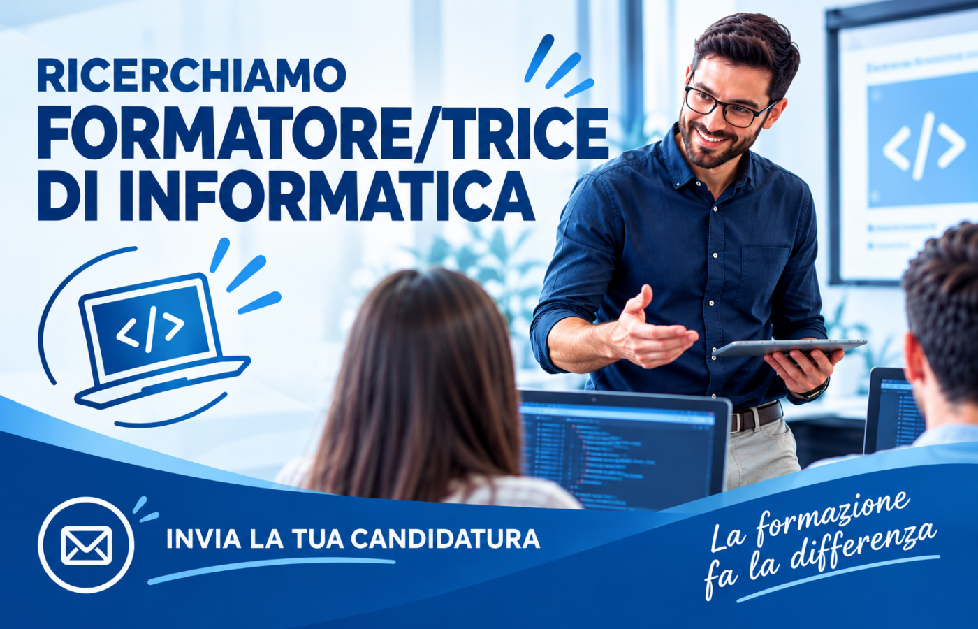 RICERCA URGENTE DI FORMATORE/TRICE DI INFORMATICA